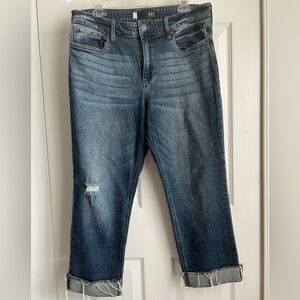 Kut from the Kloth Rachael Mom Jean Indigo Blue Cropped Ankle Jeans 5 Pock Sz 12